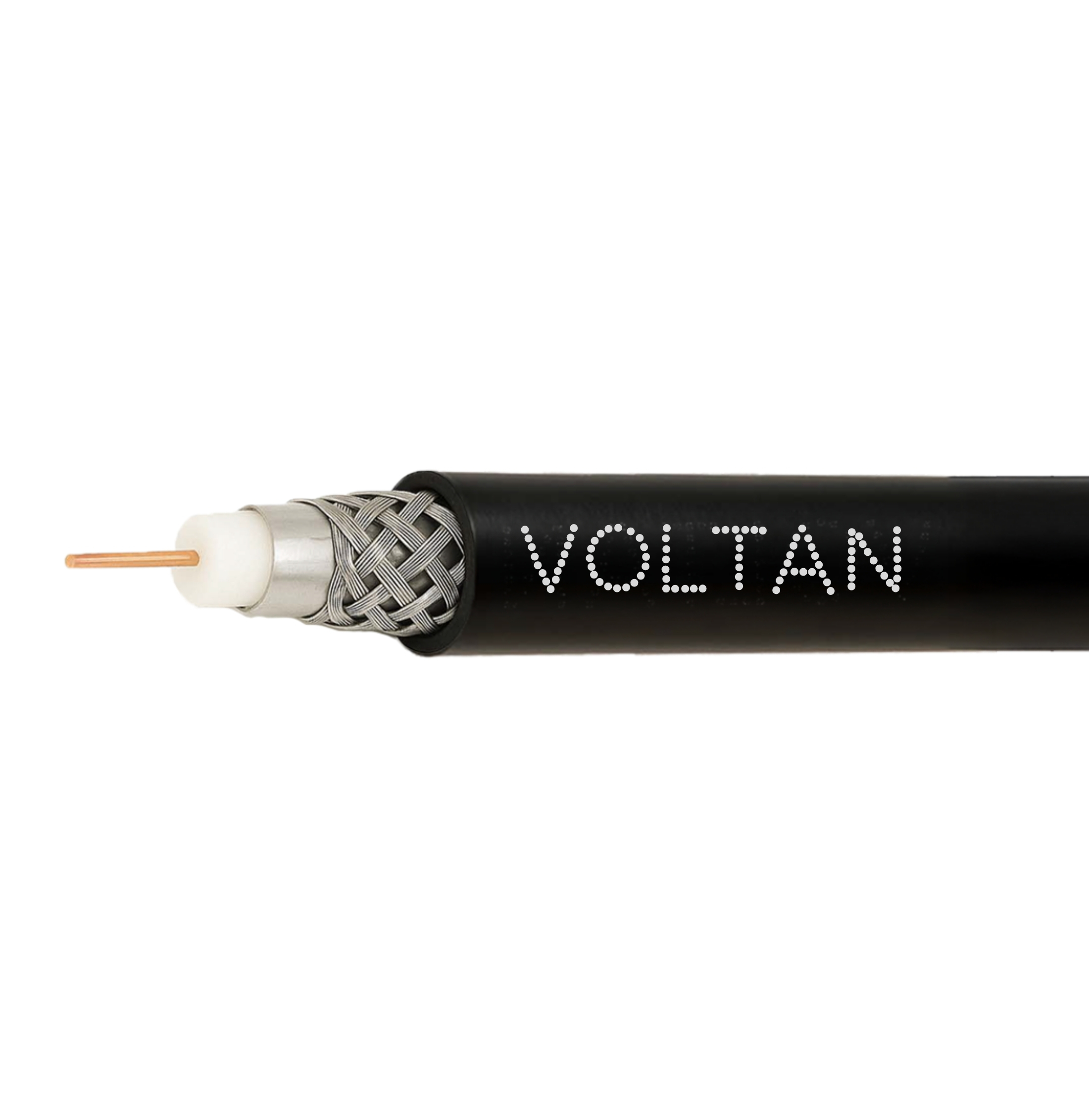 6U 75 Ohm Coaxial Cable PE/UV Sheath - 60% Aluminium Braid